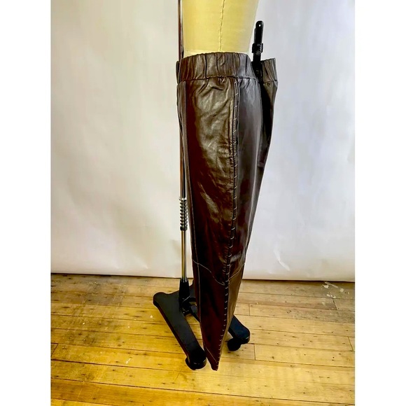 RARE FIND Ganni Wide Leg Lamb Leather Pants - Picture 6 of 9